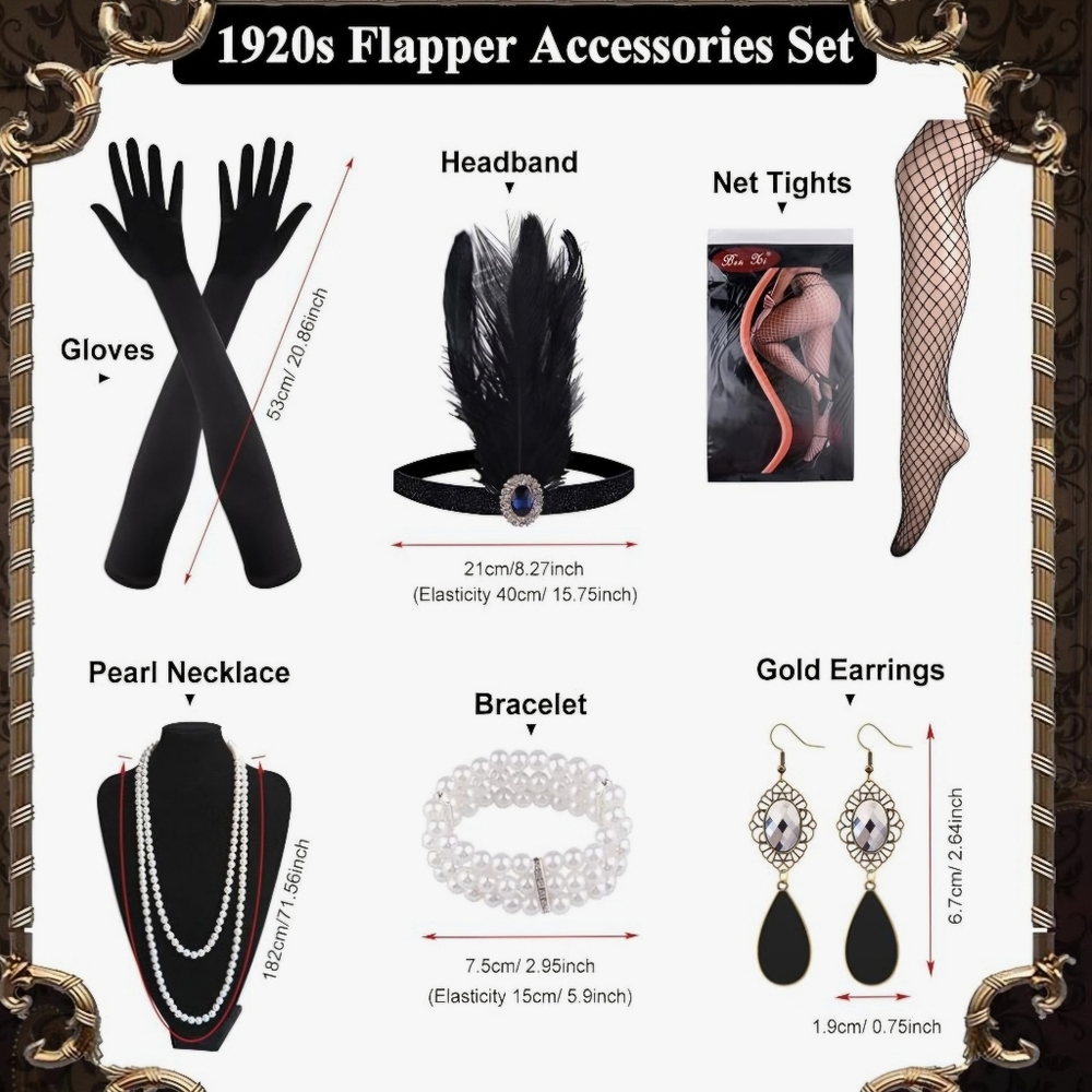 1920s Flapper Accessory Set - Picture 5 of 7